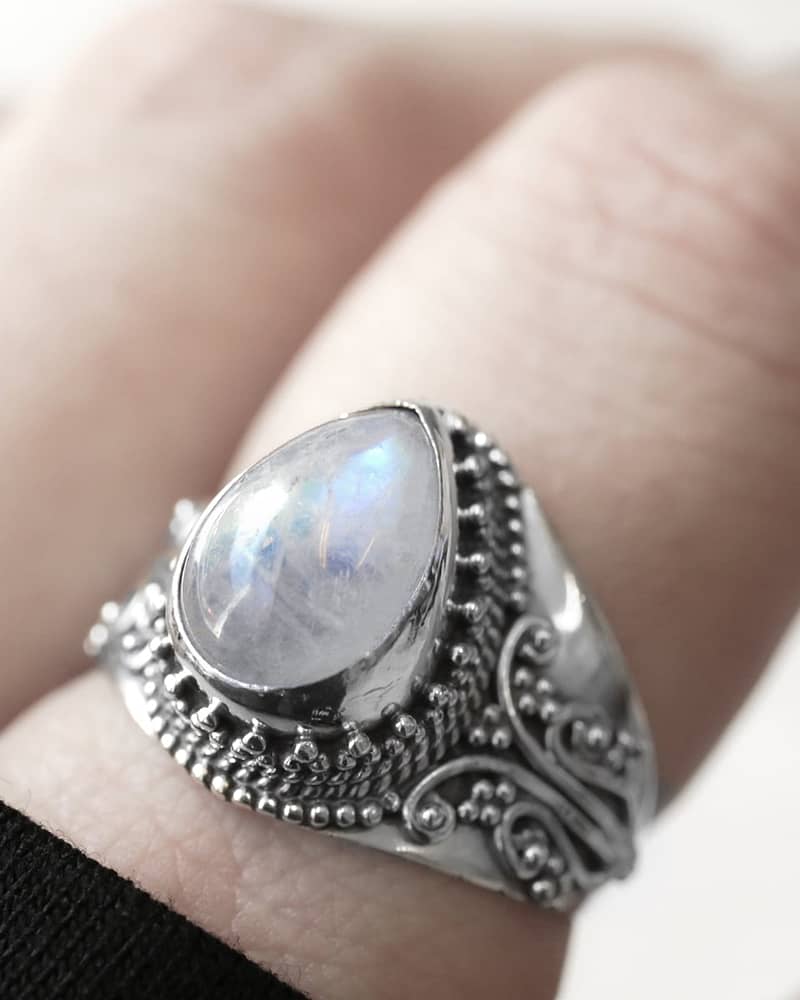 Nakti sterling silver moonstone ring.
