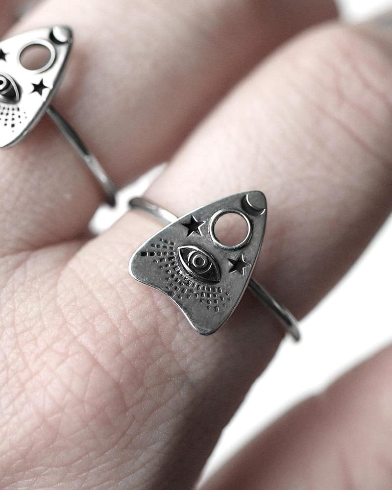 Recycled Silver Ouija Planchette Ring