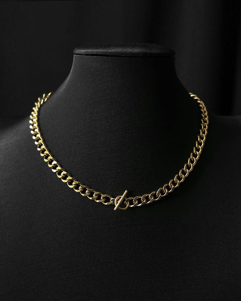 Lita Necklace Brass Spiked Chain (Antique Brass)