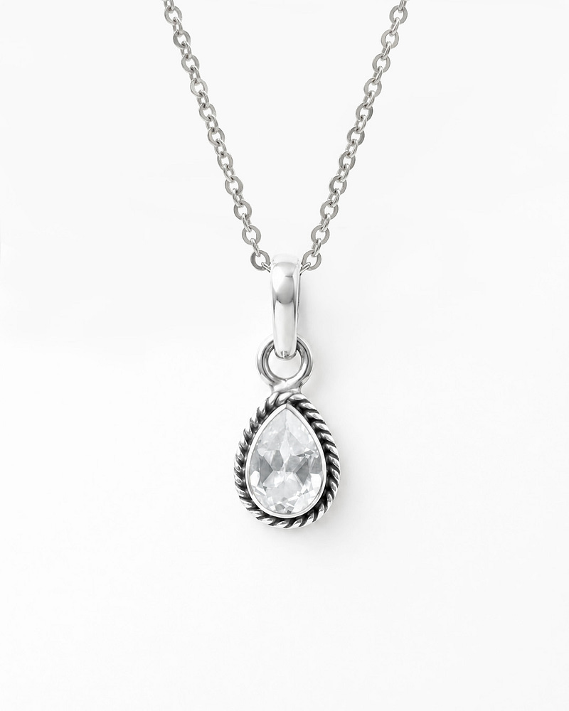 Indra Clear Quartz Crystal Sterling Silver Necklace