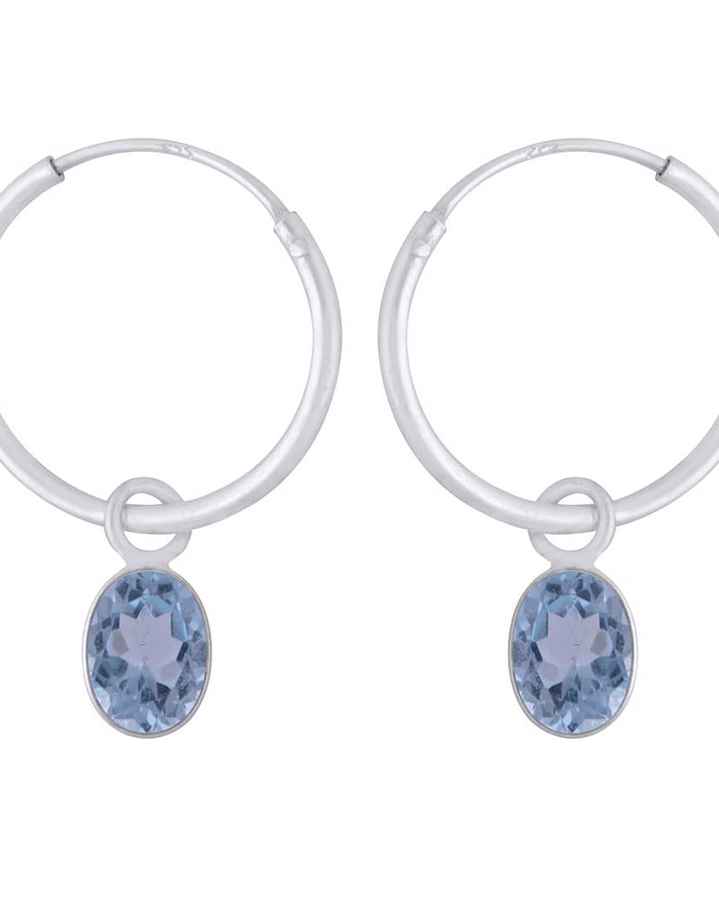 Brione December Birthstone Earrings Blue Topaz