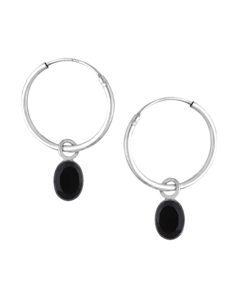 Brione July Birthstone Earrings Onyx