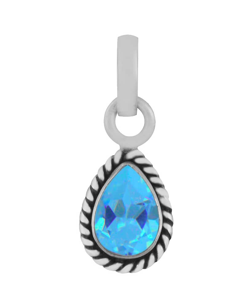 Indra Blue Topaz Crystal Sterling Silver Necklace