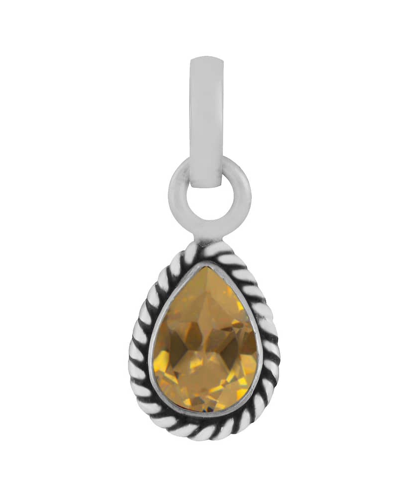 Indra Citrine Crystal Sterling Silver Necklace