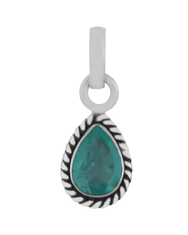 Indra Green Onyx Crystal Sterling Silver Necklace