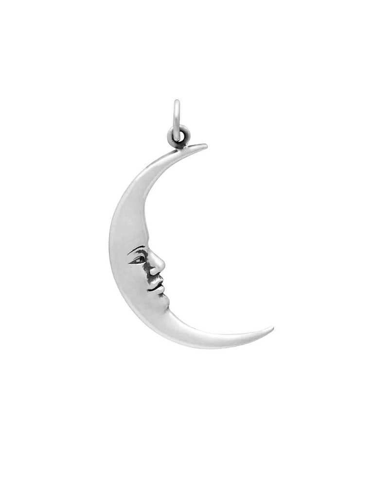 90s Crescent Moon Necklace Silver