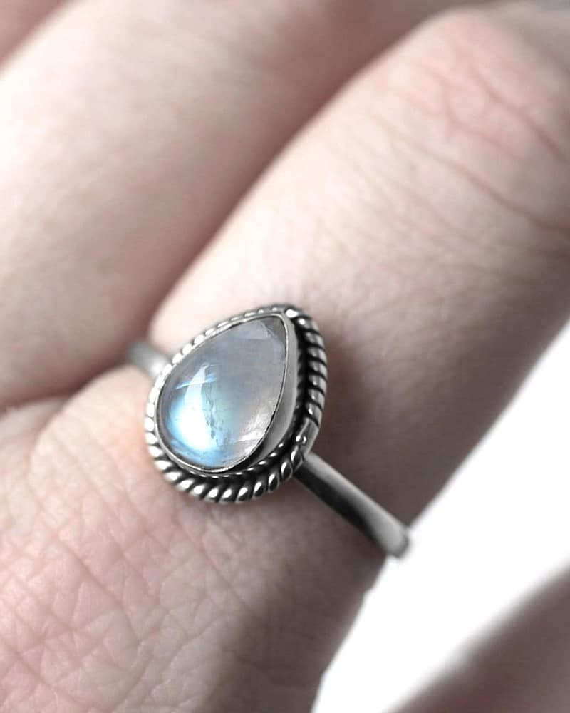 Elara Moonstone Silver Ring
