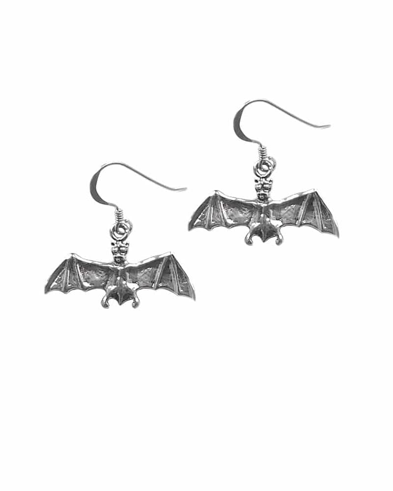 Bat Sterling Silver Earrings