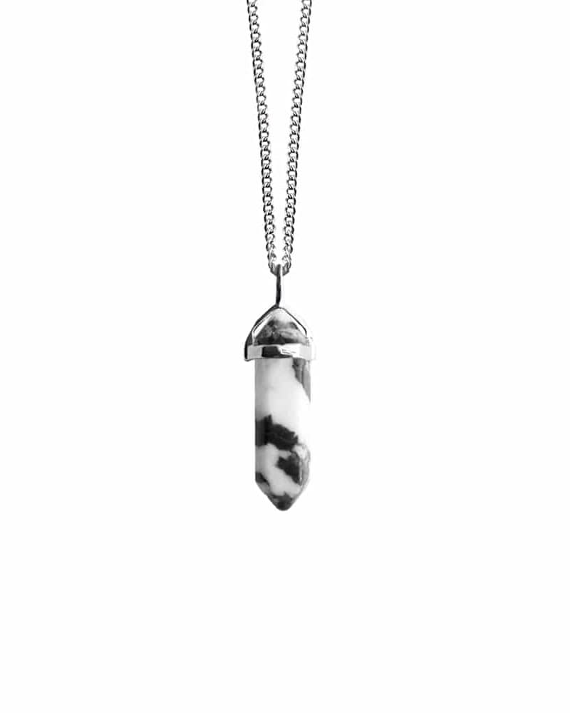 Zebra Jasper Stainless Steel Necklace