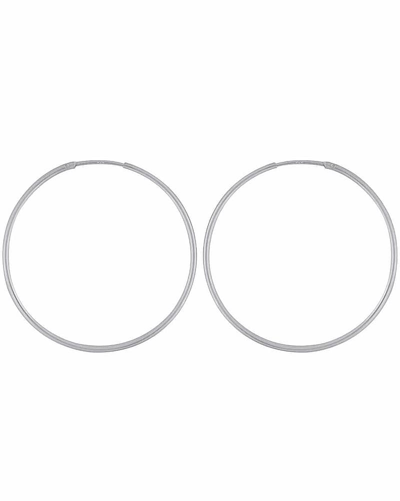 Clean Medium Sterling Silver Hoops - 3.5 cm