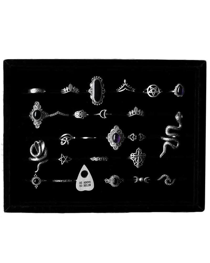 Black Velvet Ring Tray