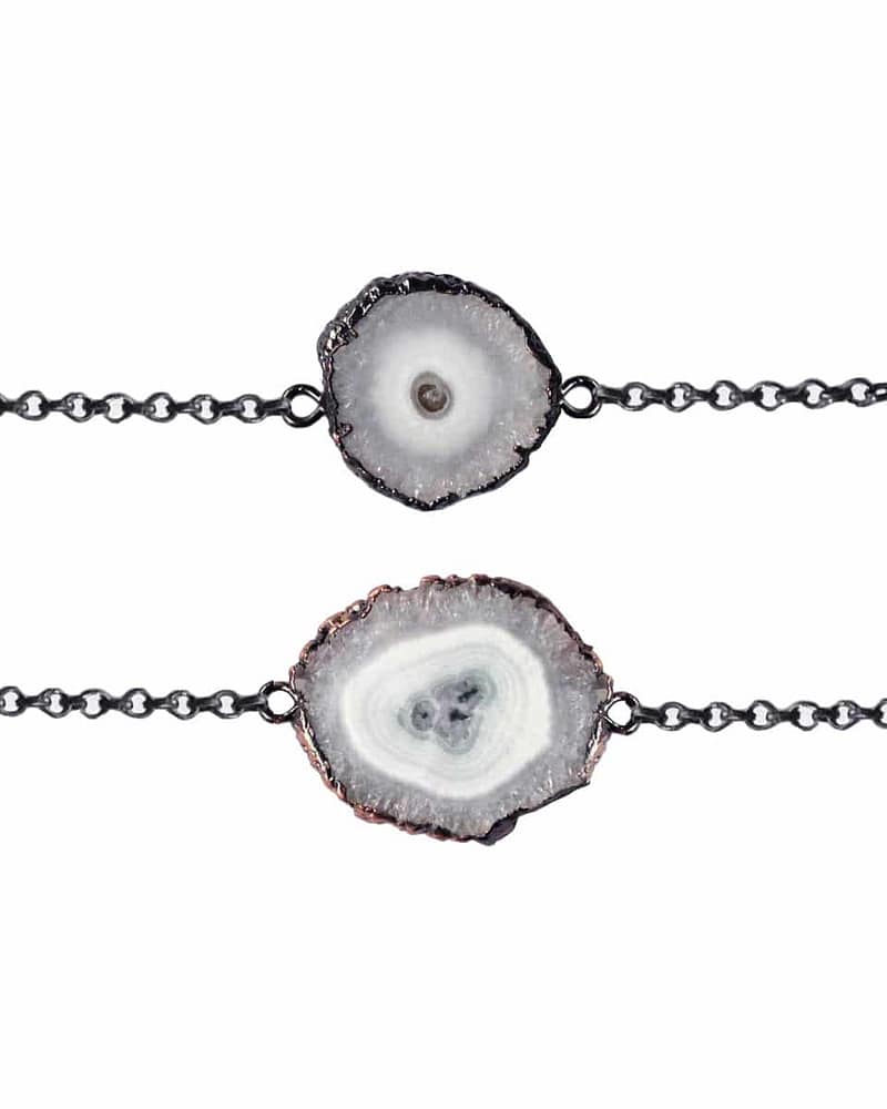 Raw Geode Bronze Necklace