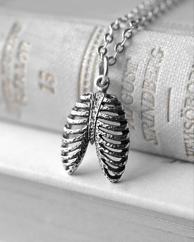 Ribcage Silver Necklace