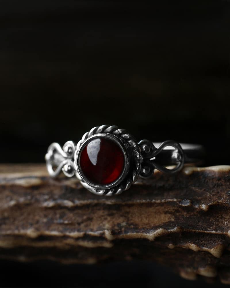 Amaya Stackable Garnet Silver Ring