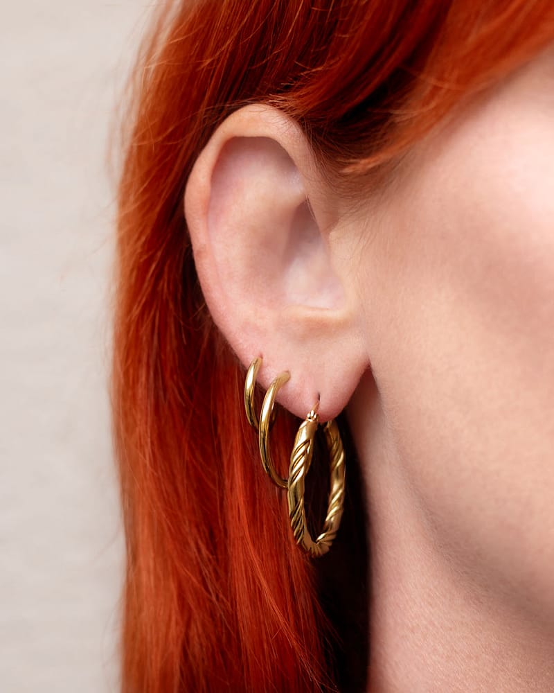 Bundle: Hermandine Golden Hoops Earrings Set