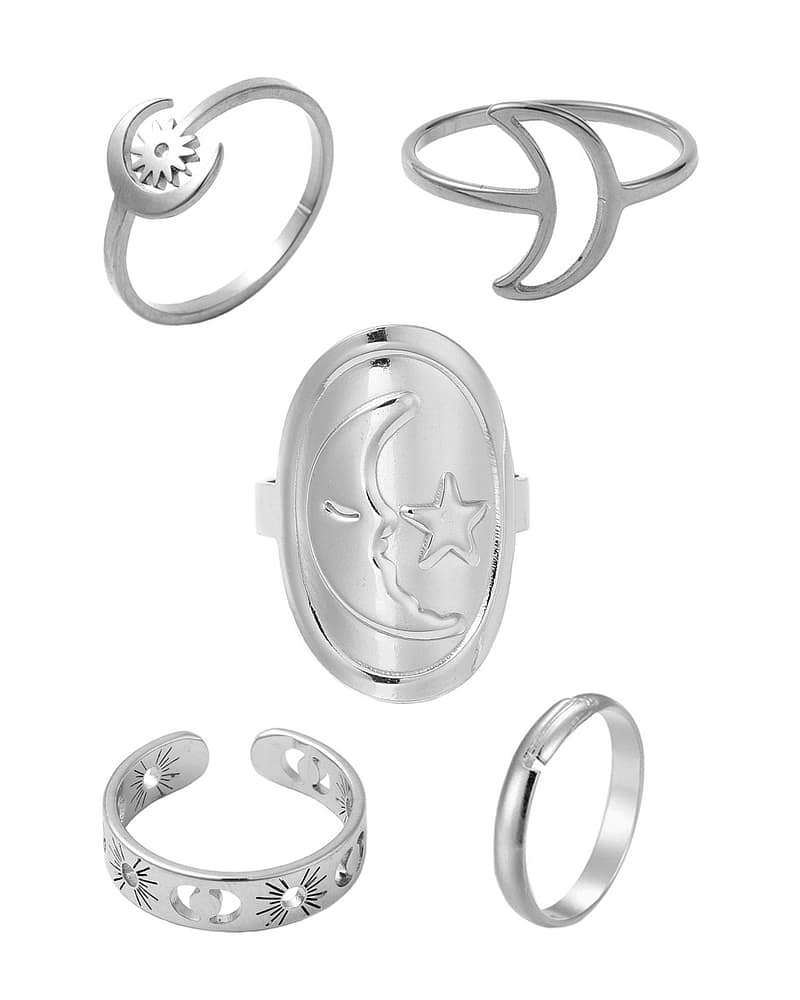 Celestial Stainless Steel Ring Set