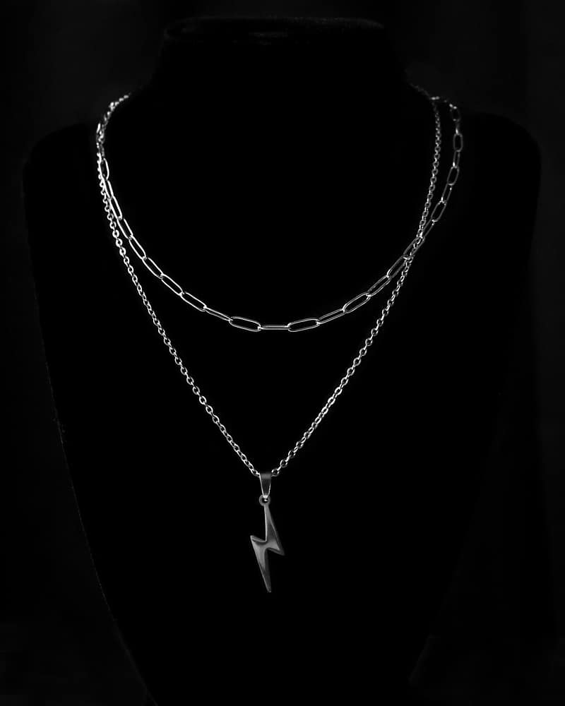 Raiden Stainless Steel Stacking Lightning Necklace