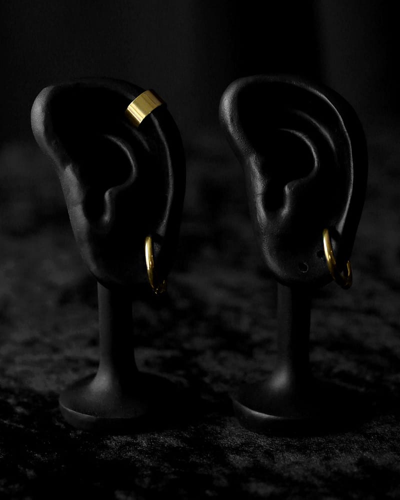 Bundle: Unisex Gold Clip On Hoops Set