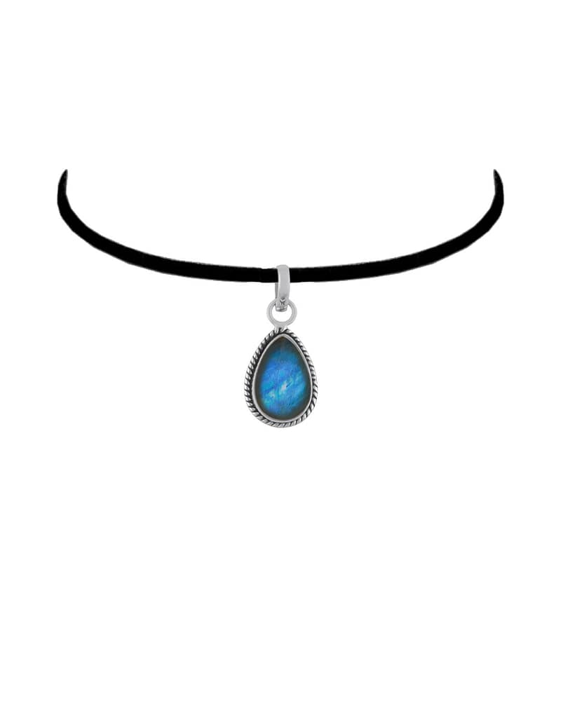 Isolde Teardrop Labradorite Crystal Necklace