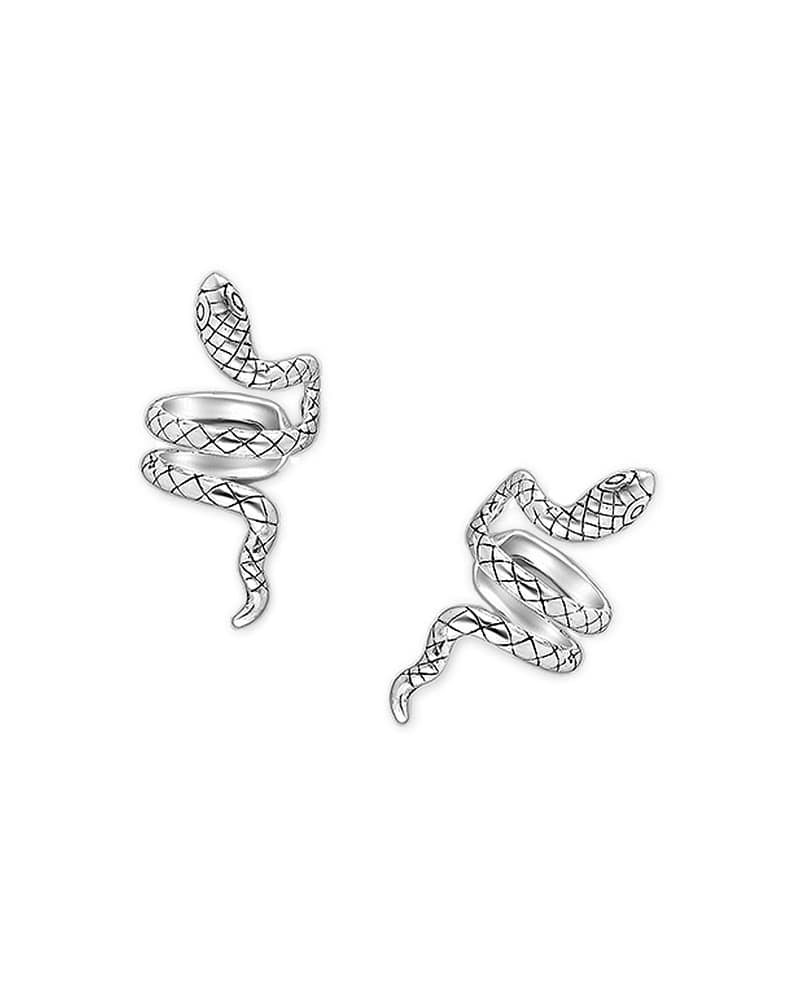 Sindra Snake Cuff Earring Silver