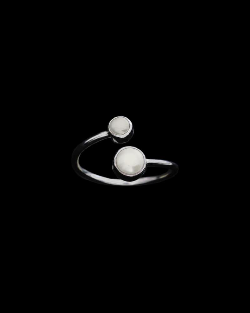 Aphrodite Adjustable Pearl Ring Silver