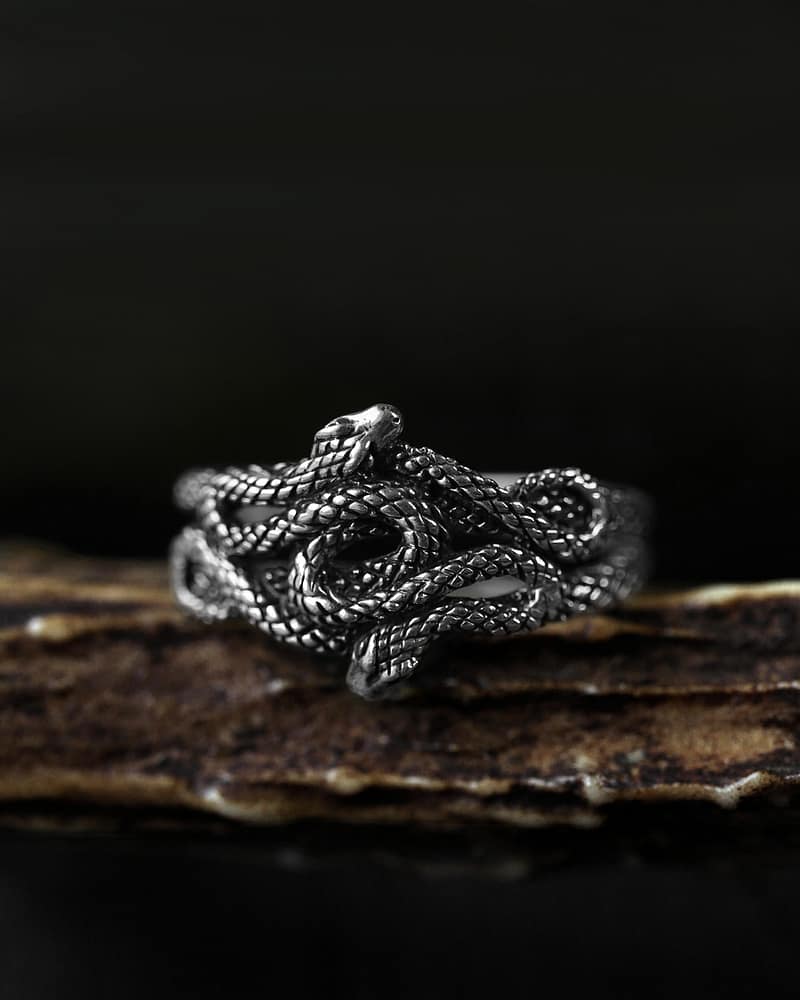 Duo Snake Sterling Silver Ring