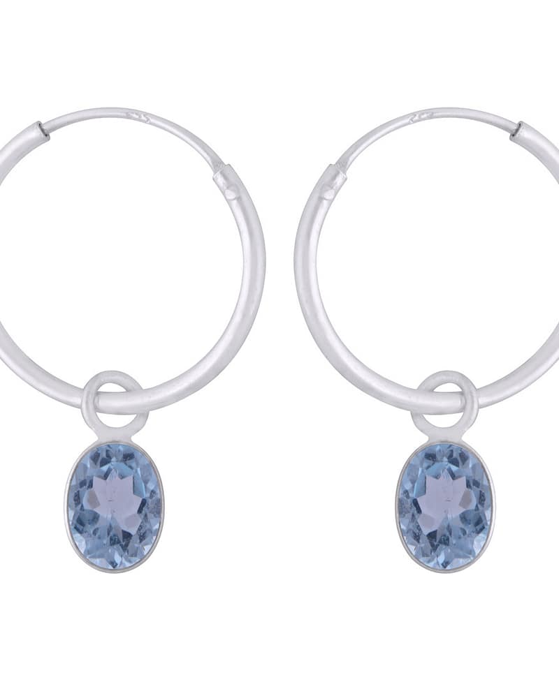 Brione December Birthstone Earrings Blue Topaz