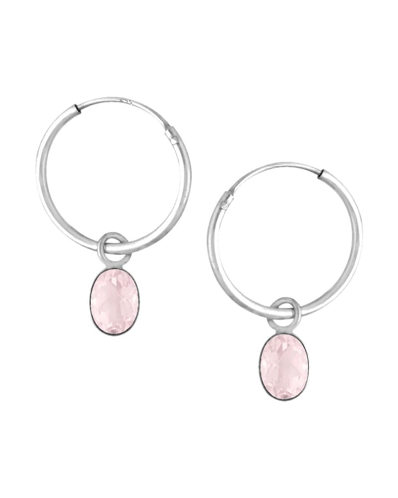 Brione October Birthstone Earrings Rose Quartz