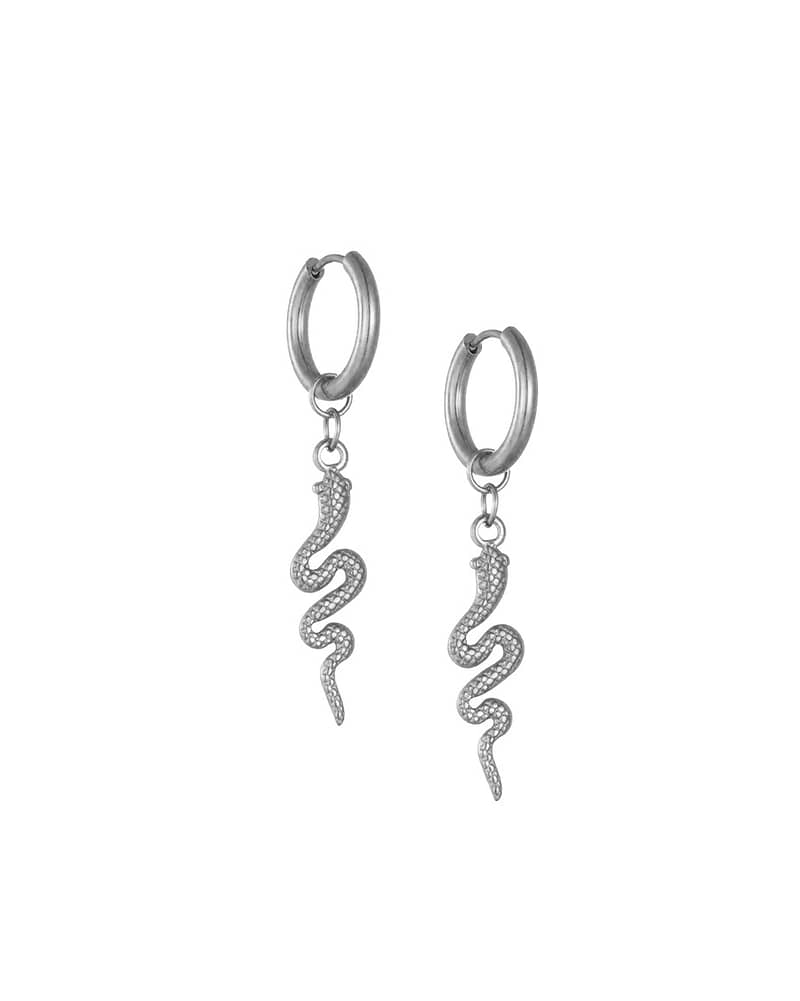 night-serpent-stainless-steel-snake-hoop-earrings