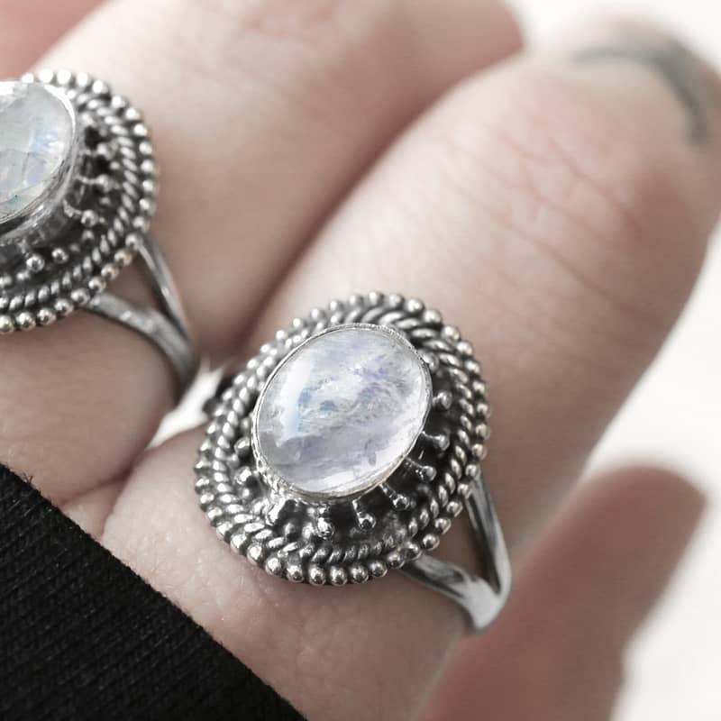 Nathalia moonstone silver ring