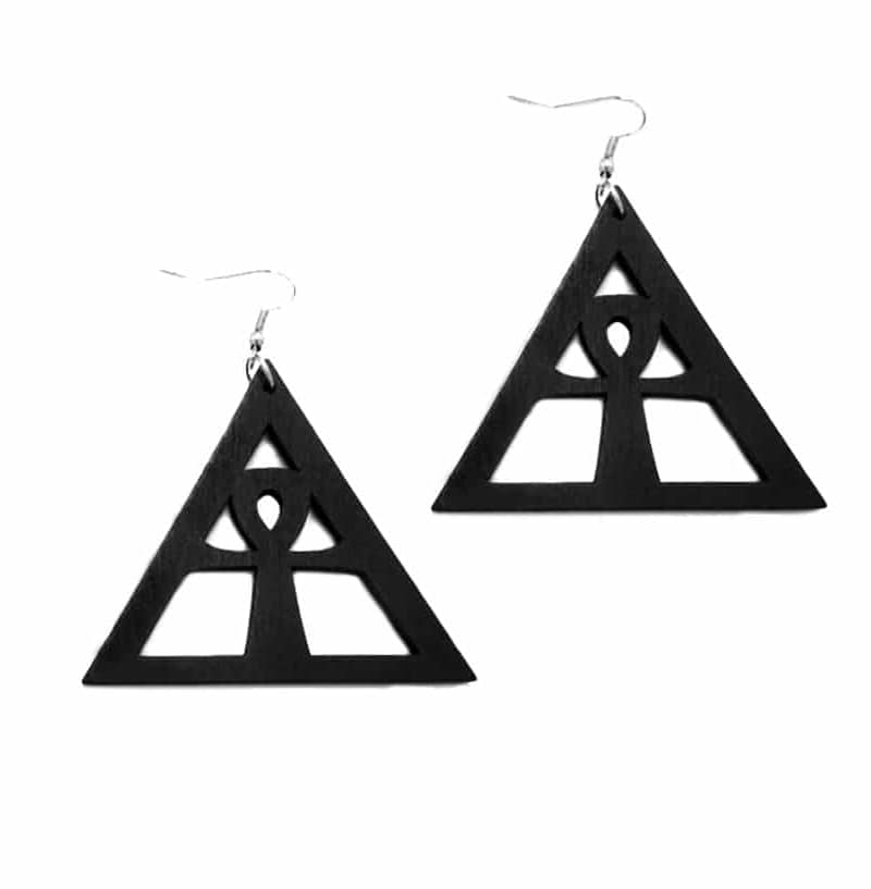 Triangle Ankh Earrings