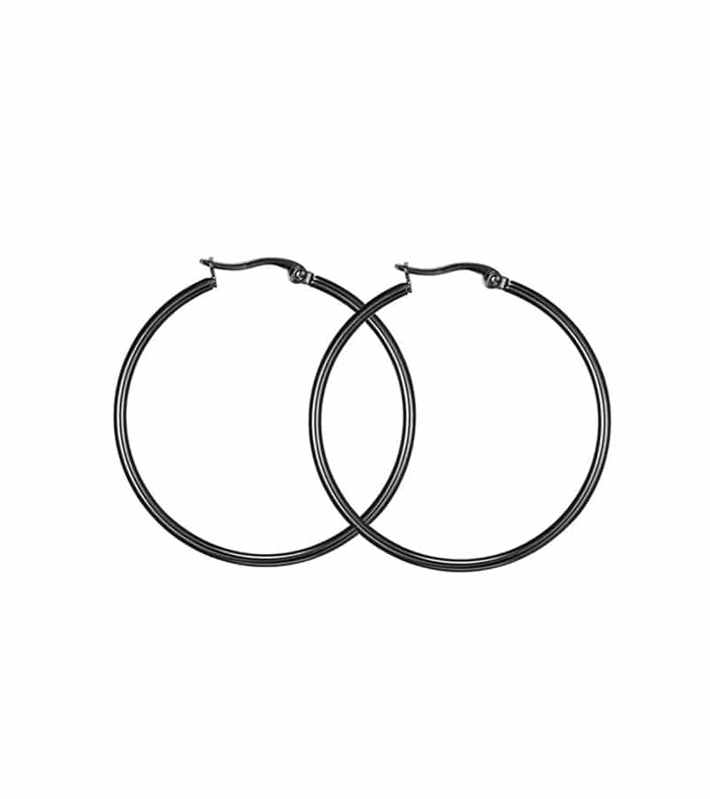 Dark Stainless Steel Hoops 4cm