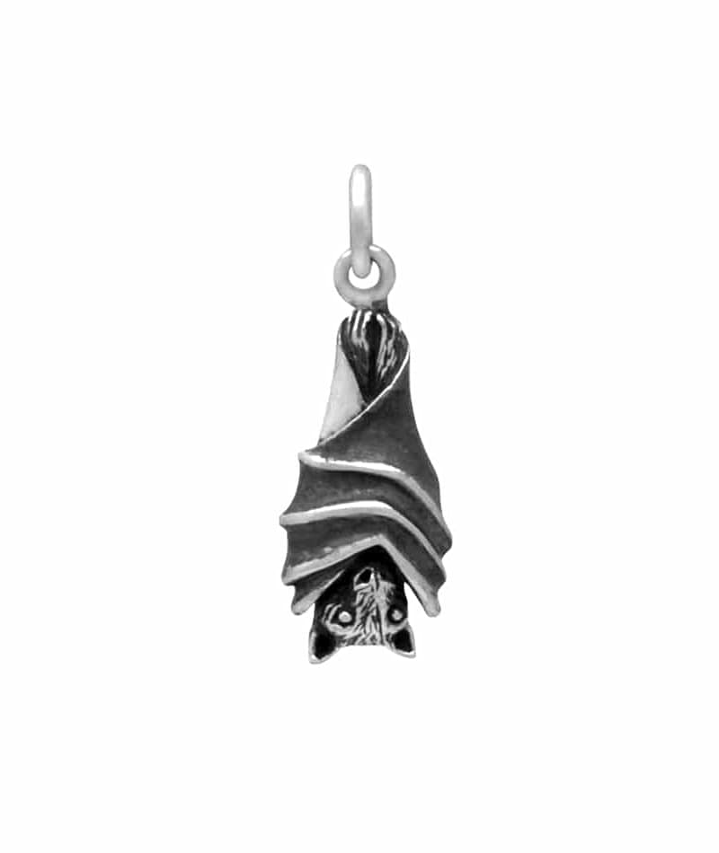 Hanging Bat Recycled Silver Necklace