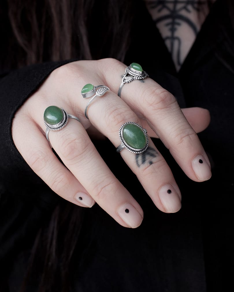 gaia-aventurine-silver-rings-mix-hellaholics