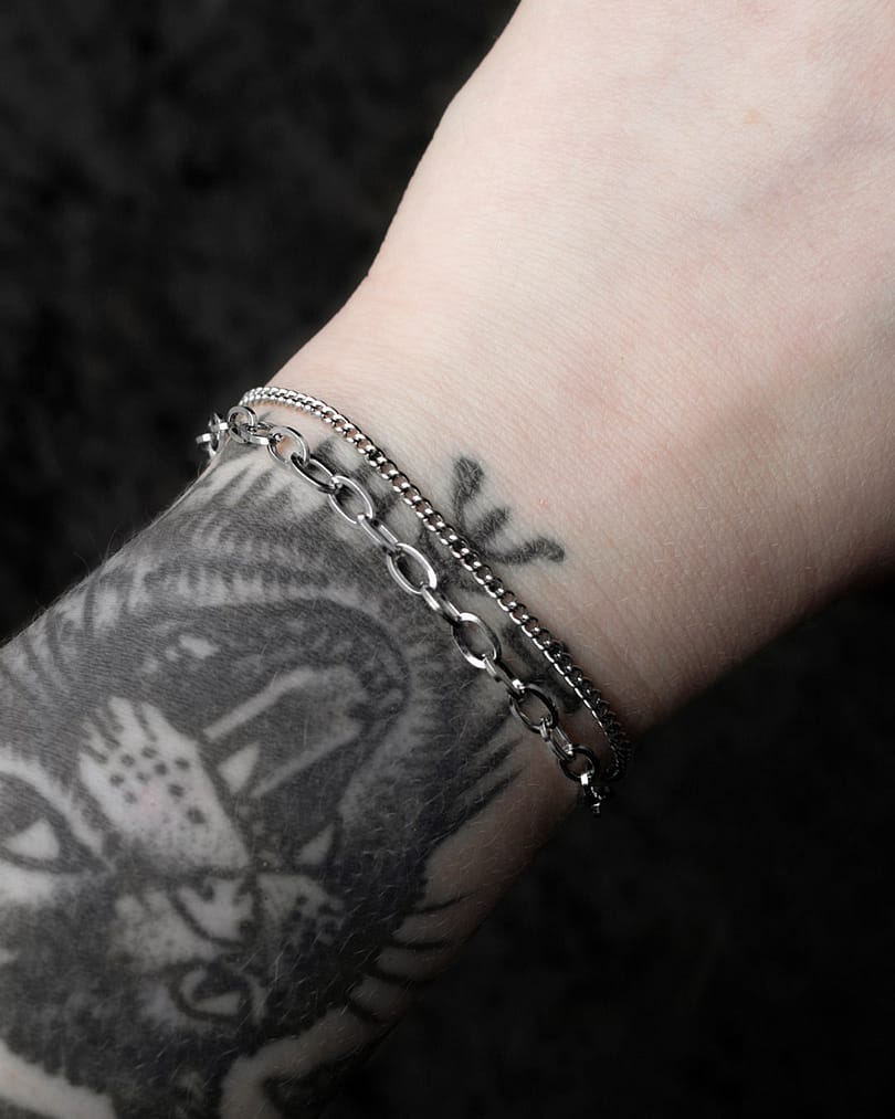 dylan-stainless-steel-double-chain-bracelet-small-hellaholics-on-wrist