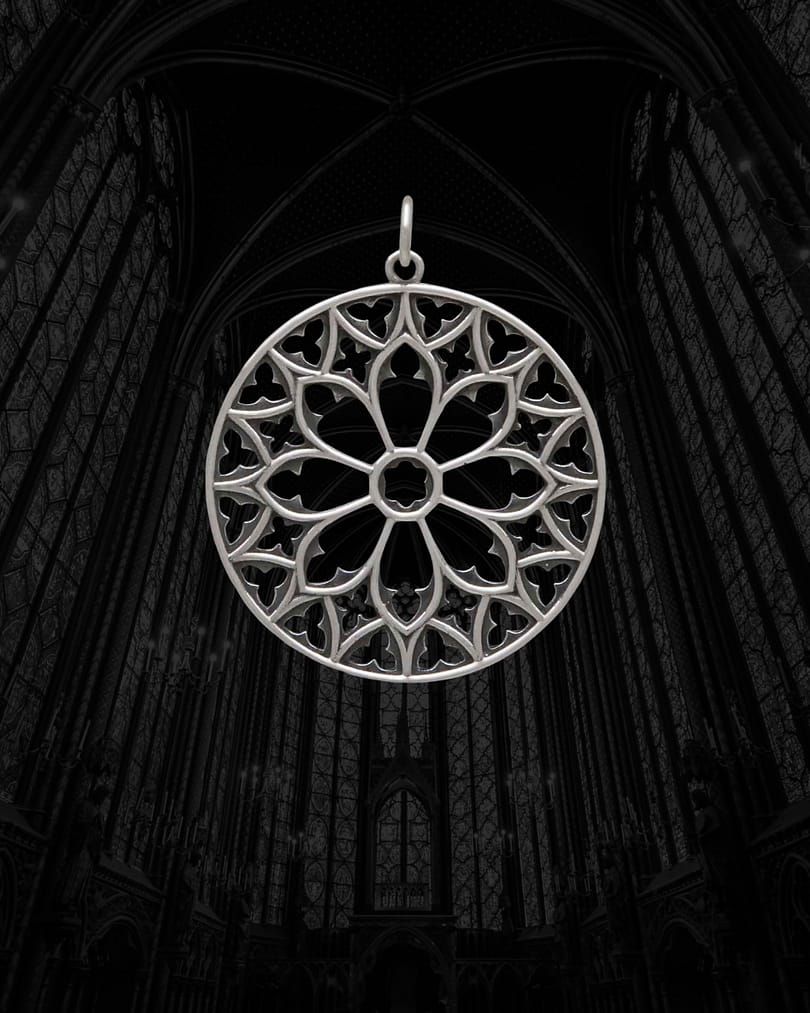 gothic-cathedral-rose-window-pendant-silver-front-hellaholics