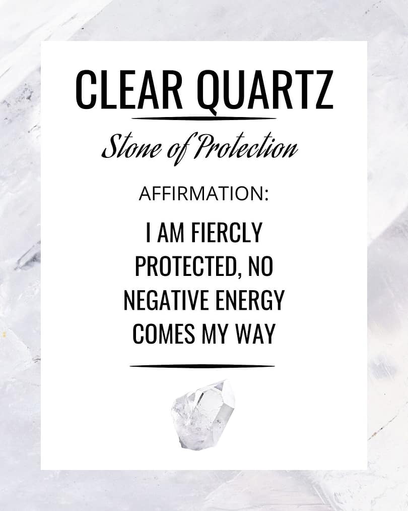 Clear Quartz Affirmation Card for Clear Quartz Crystals