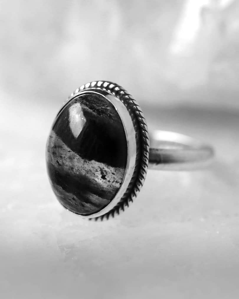 gaia-black-rutilated-quartz-silver-ring-mood-light-close-up-hellaholics