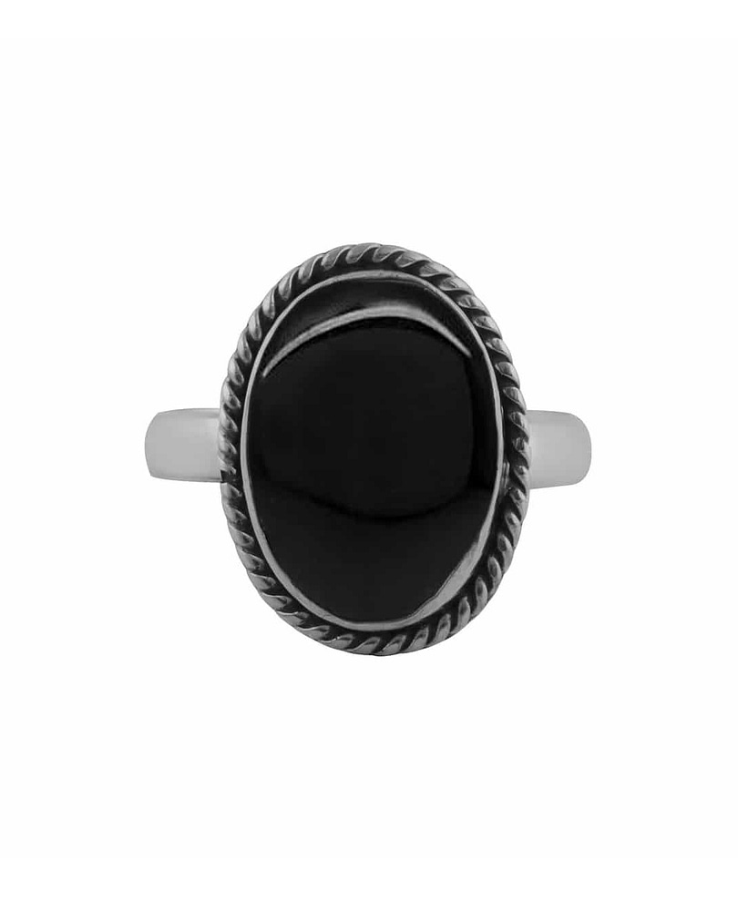 gaia-woman-black-onyx-ring-silver-front-hellaholics