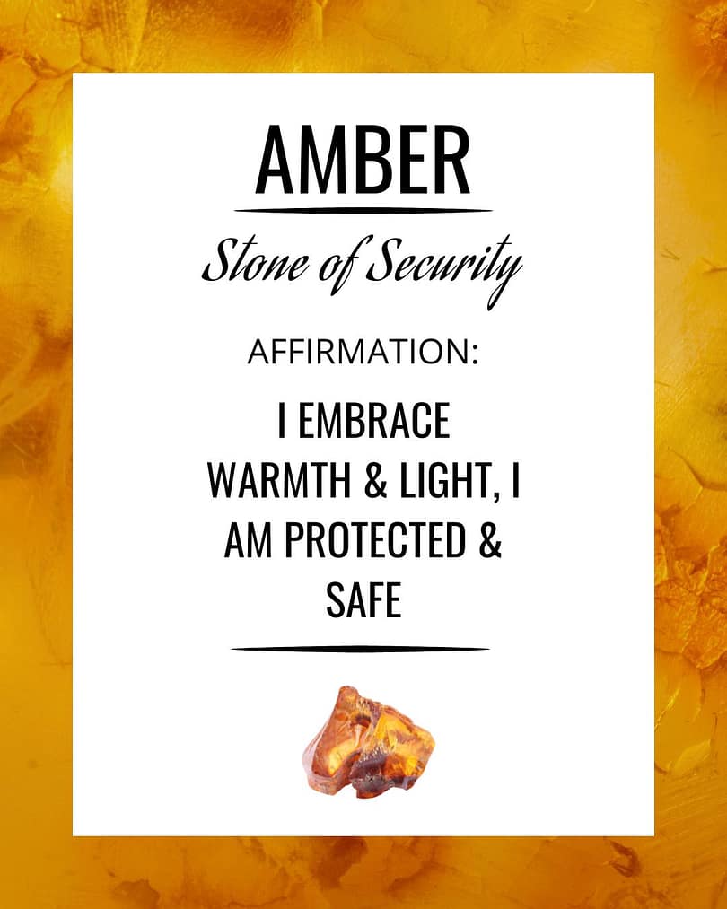 Amber Affirmation Card for Amber Crystals