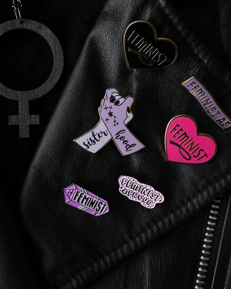 feminist-pins-punky-pins-glitter-punk-feminist-wooden-necklace-hellaholics feminist-pins-punky-pins-glitter-punk-feminist-wooden-necklace-hellaholics