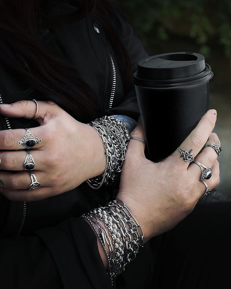 multiple-bracelets-stainless-steel-hellaholics-side-view