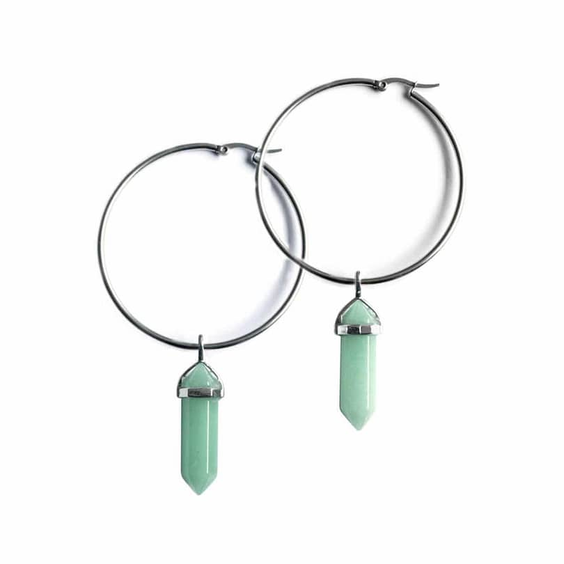 aventurine-hoop-earrings-hellaholics