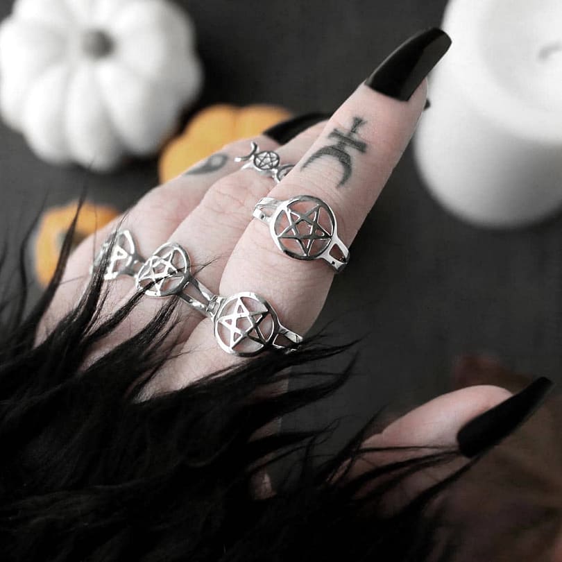 pentagram-sterling-silver-ring-triple-moon-pentagram-silver-ring-hellaholics-2