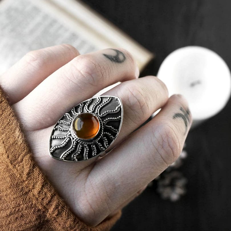 warriors-call-amber-silver-ring-hellaholics