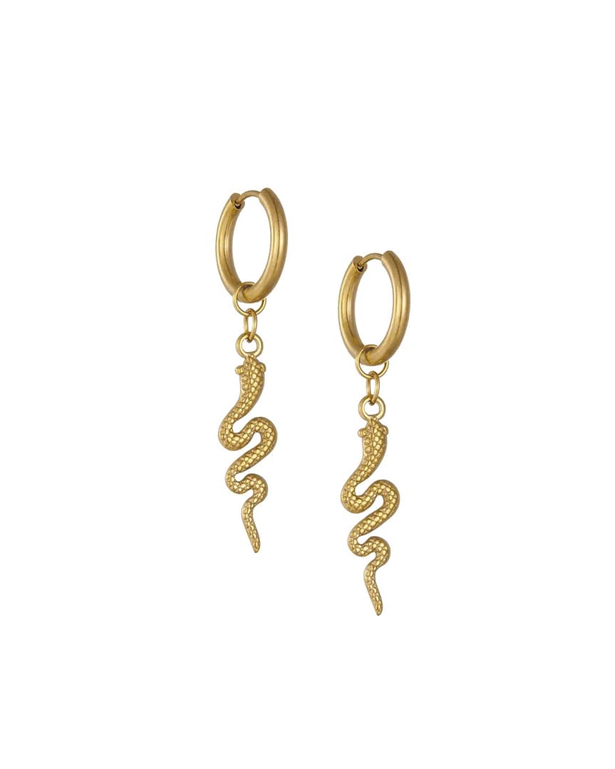 night-serpent-stainless-steel-gold-snake-hoop-earrings night-serpent-stainless-steel-gold-snake-hoop-earrings