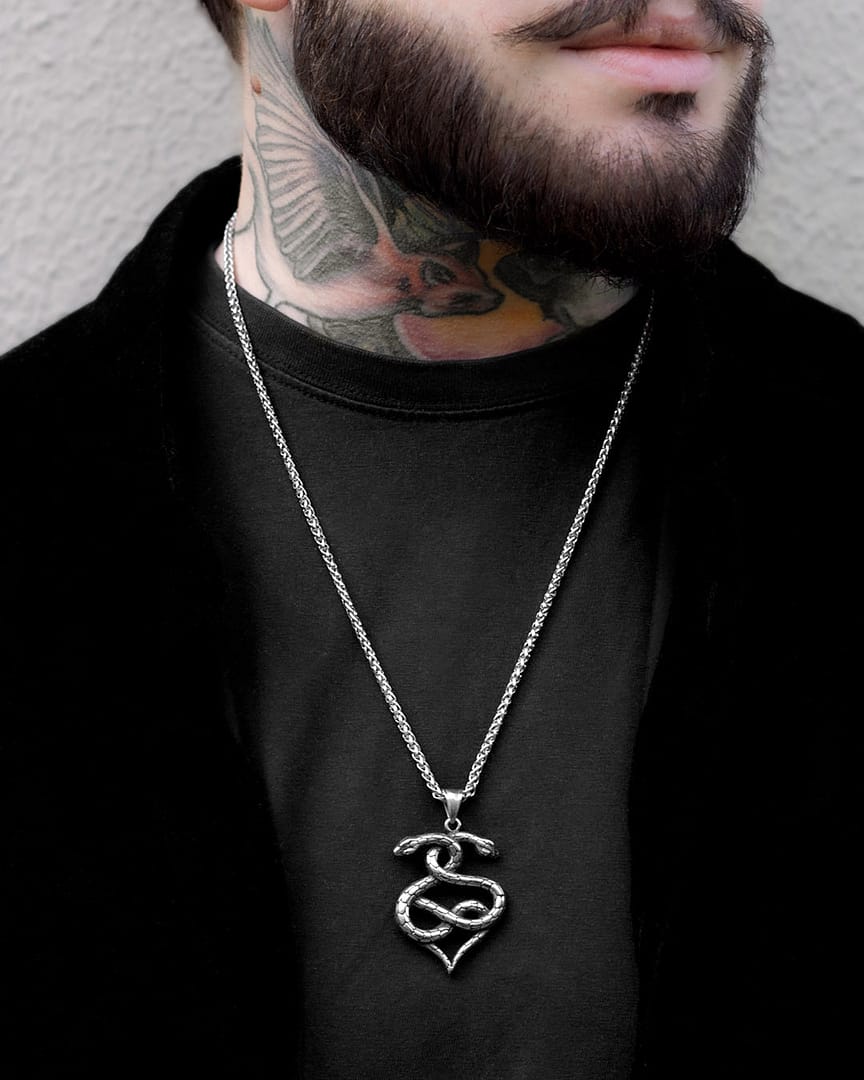 forevers-yours-stainless-steel-entwined-heart-snake-necklace-mens-collection-hellaholics forevers-yours-stainless-steel-entwined-heart-snake-necklace-mens-collection-hellaholics