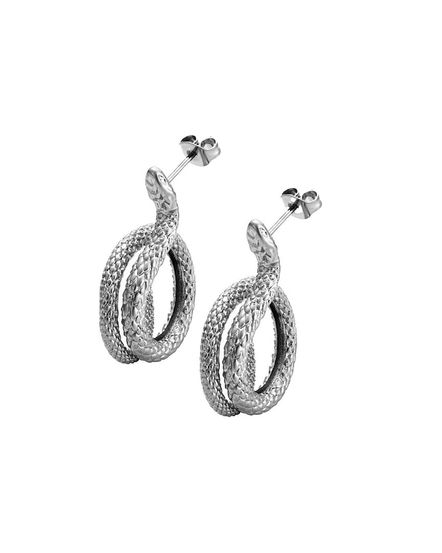 serpent-coil-stainless-steel-snake-stud-earrings-front serpent-coil-stainless-steel-snake-stud-earrings-front