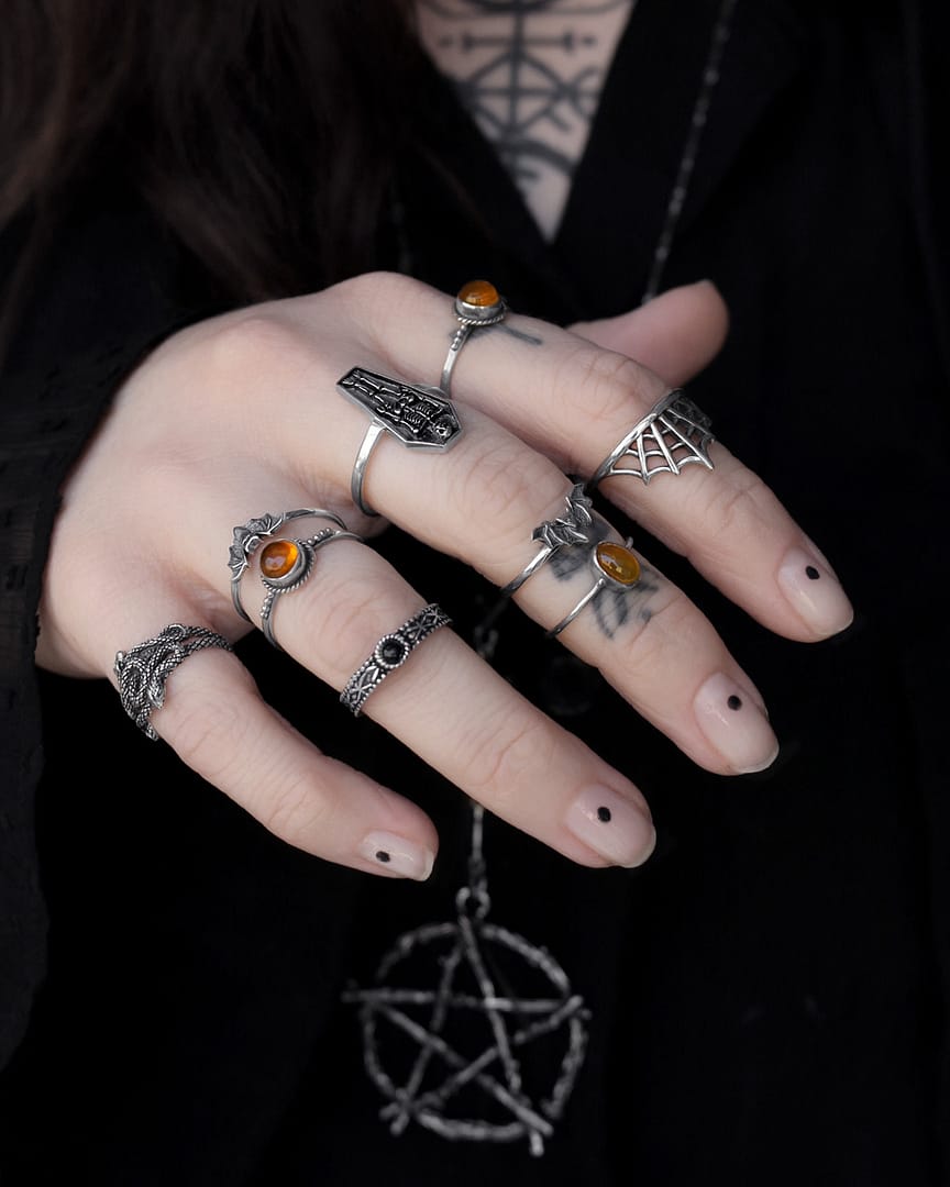 halloween-amber-bat-silver-rings-hellaholics halloween-amber-bat-silver-rings-hellaholics