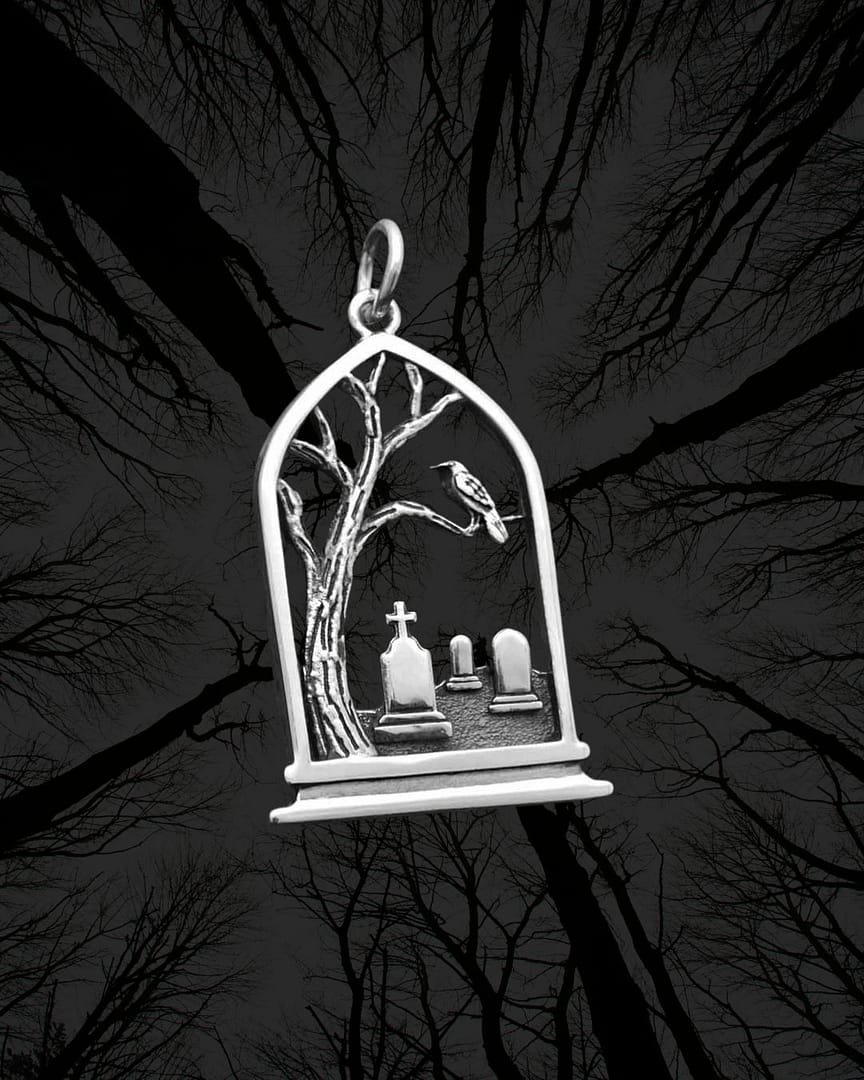 gothic-arch-graveyard-view-silver-necklace-perspective-dark-hellaholics gothic-arch-graveyard-view-silver-necklace-perspective-dark-hellaholics